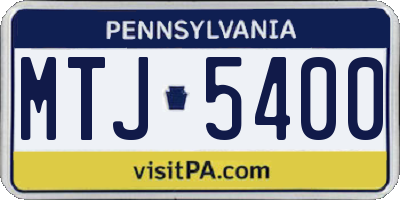 PA license plate MTJ5400