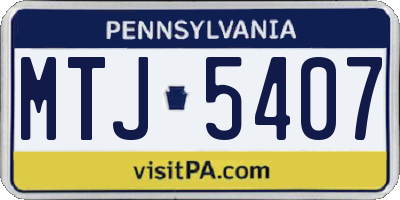 PA license plate MTJ5407