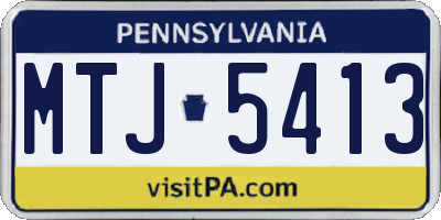 PA license plate MTJ5413