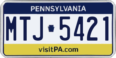 PA license plate MTJ5421