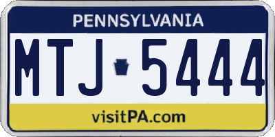 PA license plate MTJ5444