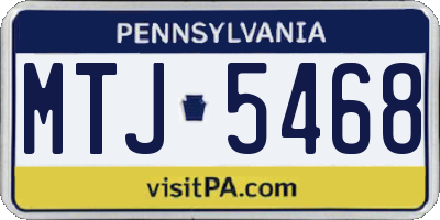 PA license plate MTJ5468