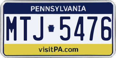 PA license plate MTJ5476