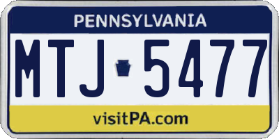 PA license plate MTJ5477