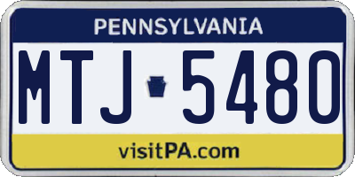 PA license plate MTJ5480