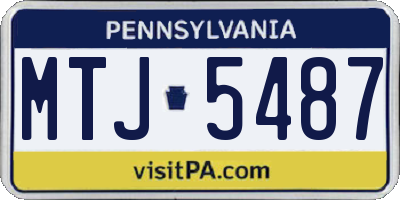 PA license plate MTJ5487