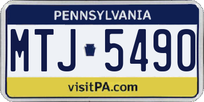 PA license plate MTJ5490