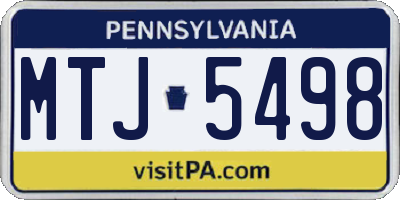 PA license plate MTJ5498