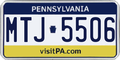 PA license plate MTJ5506