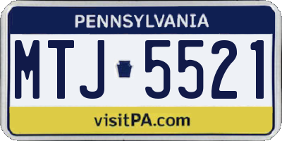 PA license plate MTJ5521