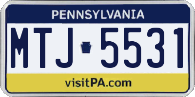 PA license plate MTJ5531