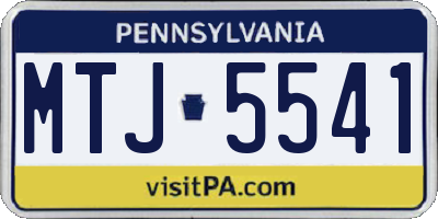 PA license plate MTJ5541