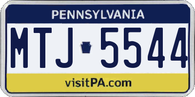 PA license plate MTJ5544