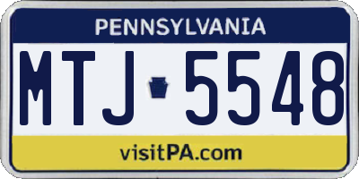 PA license plate MTJ5548