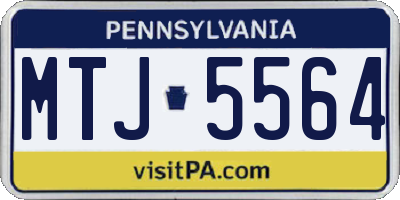 PA license plate MTJ5564