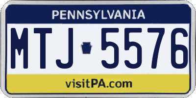 PA license plate MTJ5576