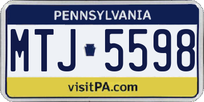 PA license plate MTJ5598