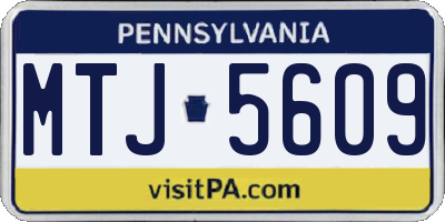PA license plate MTJ5609