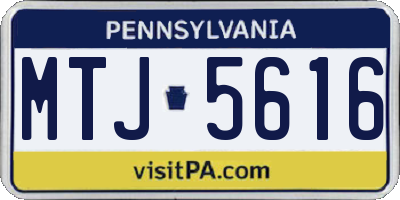PA license plate MTJ5616