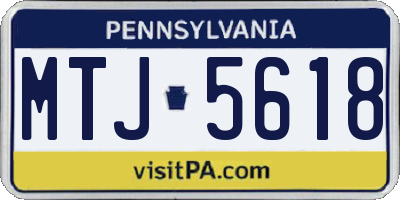 PA license plate MTJ5618
