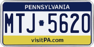 PA license plate MTJ5620