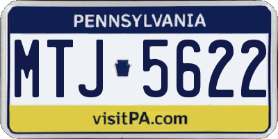 PA license plate MTJ5622