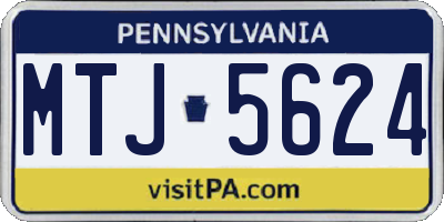 PA license plate MTJ5624