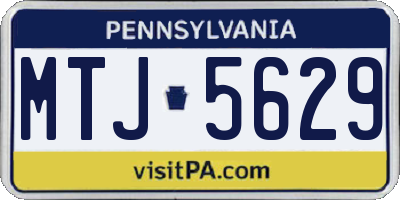 PA license plate MTJ5629