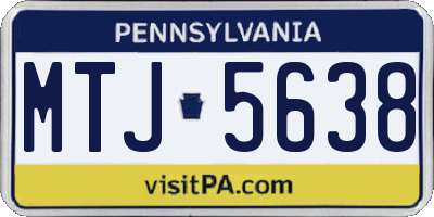 PA license plate MTJ5638