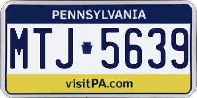 PA license plate MTJ5639