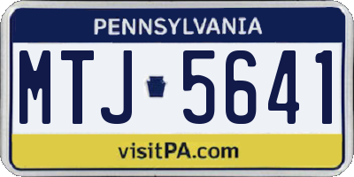 PA license plate MTJ5641