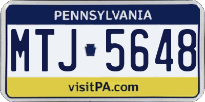 PA license plate MTJ5648