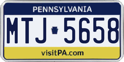 PA license plate MTJ5658