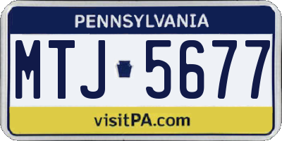PA license plate MTJ5677