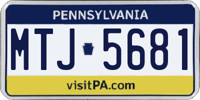 PA license plate MTJ5681