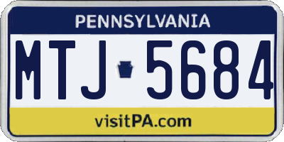 PA license plate MTJ5684