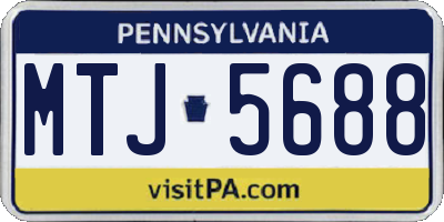 PA license plate MTJ5688