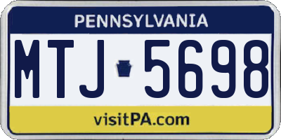 PA license plate MTJ5698