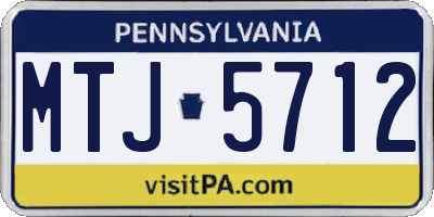 PA license plate MTJ5712