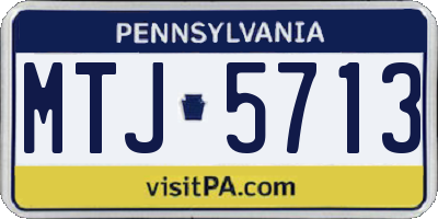 PA license plate MTJ5713