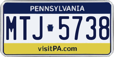PA license plate MTJ5738