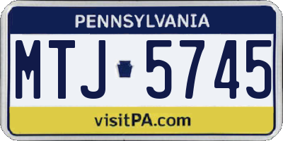 PA license plate MTJ5745
