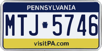 PA license plate MTJ5746