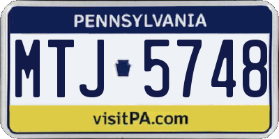 PA license plate MTJ5748