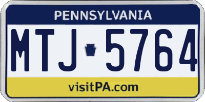 PA license plate MTJ5764