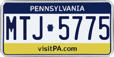 PA license plate MTJ5775
