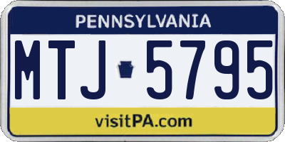 PA license plate MTJ5795