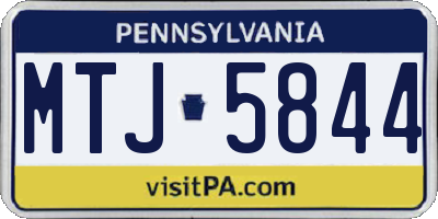 PA license plate MTJ5844