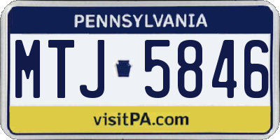 PA license plate MTJ5846