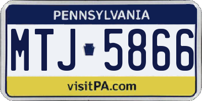 PA license plate MTJ5866